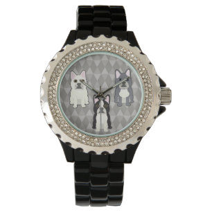 Montre Frenchies Diamants Gris
