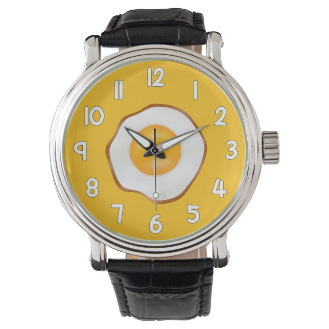 Montre Fried Egg Wrist Watch – Fun Breakfast Inspired Tim (devant)
