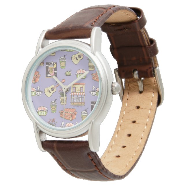 Montre FRIENDS™ | Motif d'icône violette (Incliné)