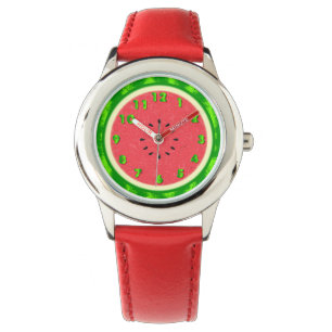 Montre Fruit d'été de tranche de pastèque avec l'écor