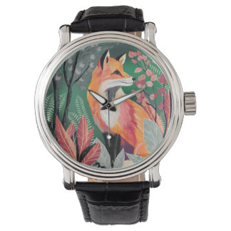 Montre Fuchs Zauberwald Hand-Painted Nature Illustrations