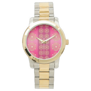 Montre Fuchsia Oriental Mandala Motif