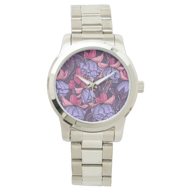 Montre Fuchsia rose et violet (devant)
