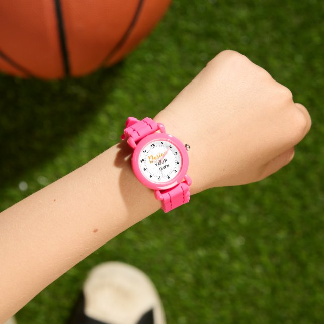 Montre FUN! 🎉 Custom Pink Kids Watch Design (Poignet)