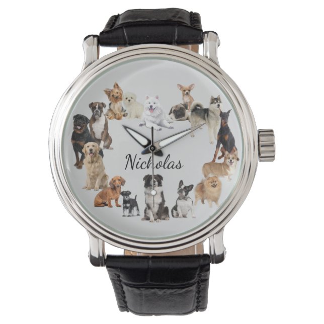 Montre Fun Dog Breed Pet Animals Dog Custom Name (devant)