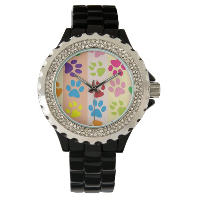 Montre Fun Dog Empreinte de patte accessoires motif Dog w (devant)