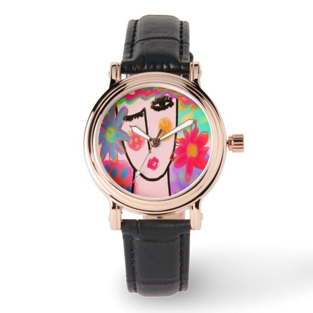 Montre Funky Abstrait Wearable Art (Recto)