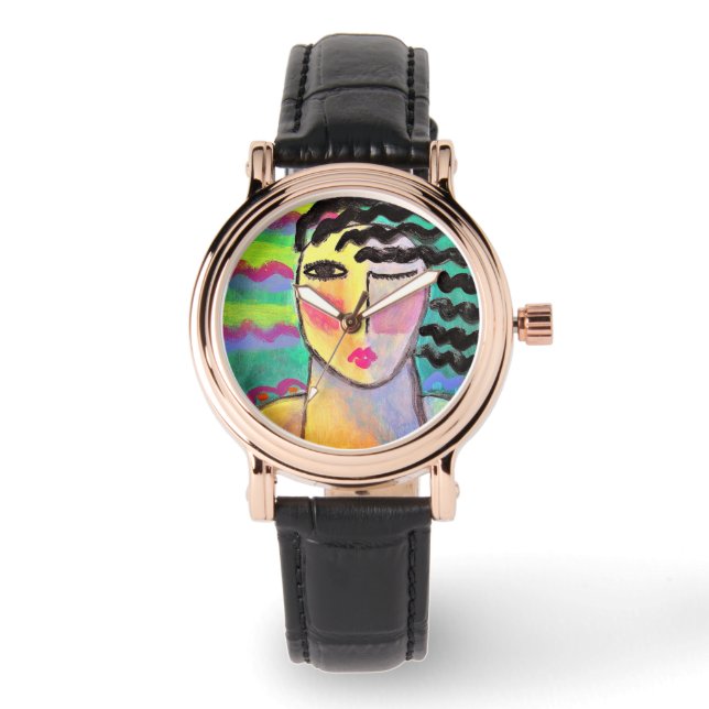Montre Funky Abstrait Wearable Art (Recto)