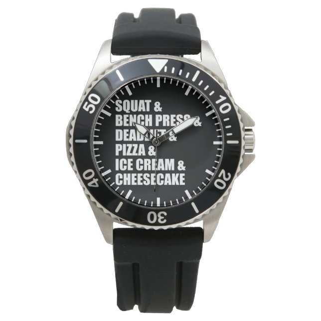 Montre Funky Bodybuilding Gym Pizza Crème de glace Fromag (devant)