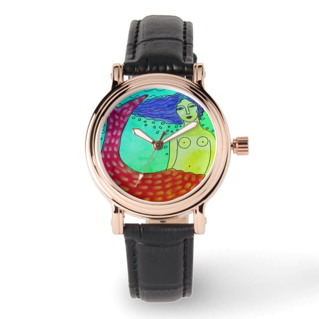 Montre Funky Mermaid Art Abstrait (Recto)