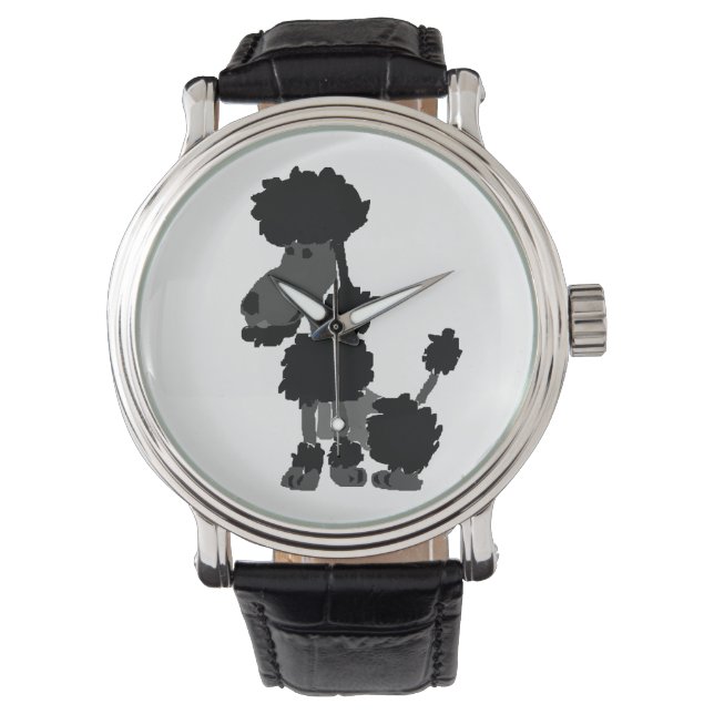 Montre Funny Black Poodle Dog Art (devant)