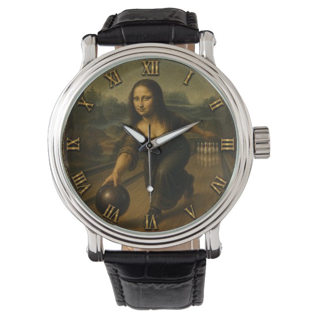 Montre Funny Bowling Mona Lisa Bowler Gift (devant)