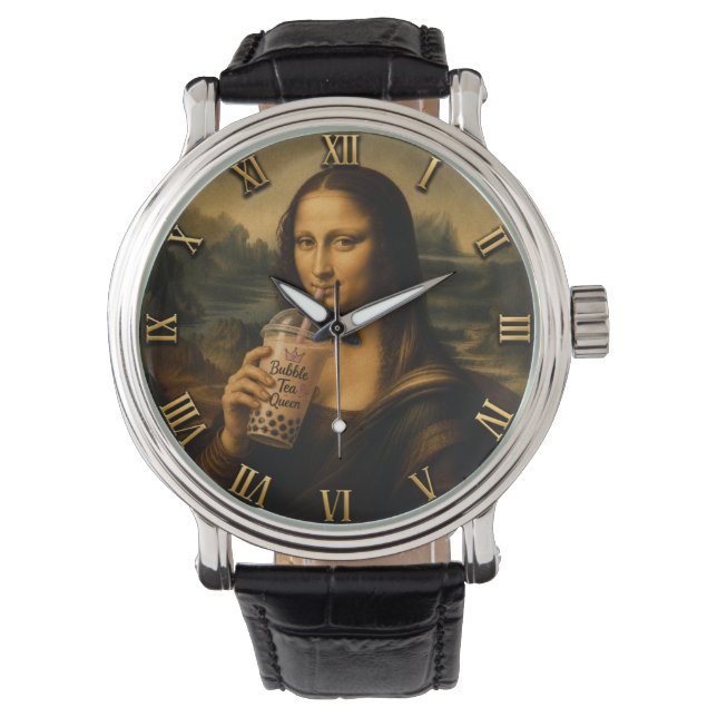 Montre Funny Bubble Tea Mona Lisa  (devant)