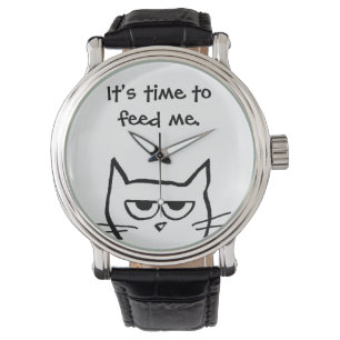 Montre Funny Cat Watch - Il est toujours temps de nourrir