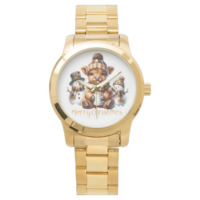 Montre Funny Christmas Cow Watch (devant)