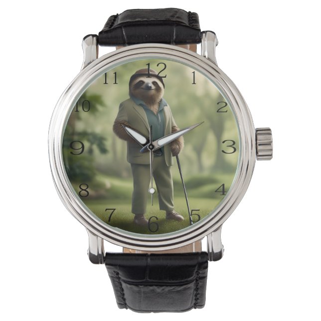 Montre Funny Golf Sloth, (devant)