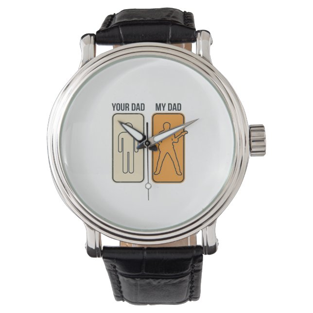 Montre Funny Guitar Dad Conception de T-shirt avec Gravur (devant)