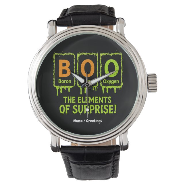 Montre Funny Halloween Boo Elements Science Surprise Cade (devant)