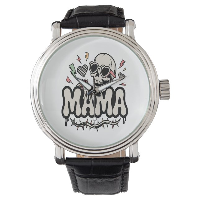 Montre Funny Halloween Mama Cool Skull (devant)