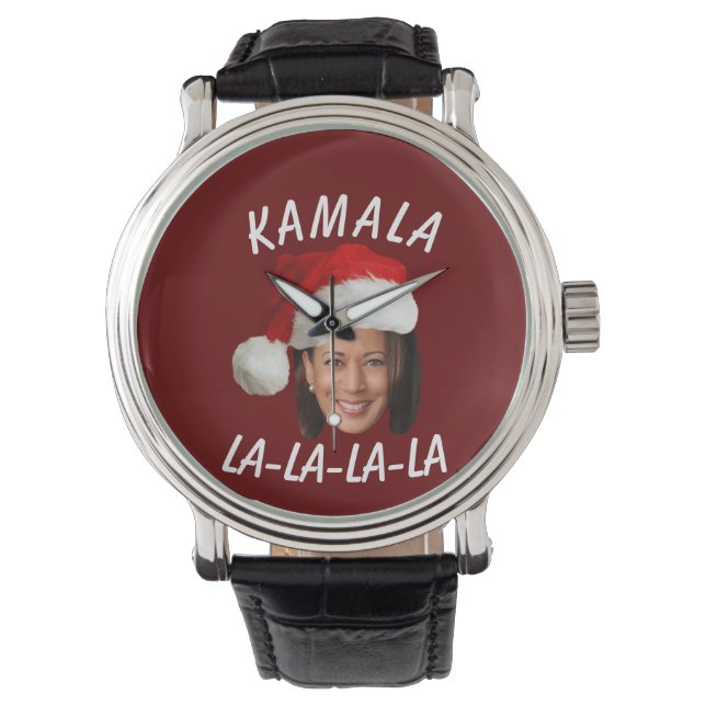Montre Funny Kamala Harris Face Santa Hat Noël (devant)