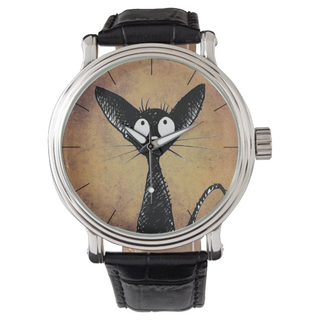Montre Funny Petit Chat noir (devant)