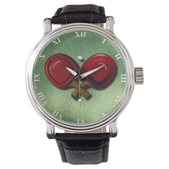 Montre Funny Ping Pong Table Tennis Paddle With Oval Ball (devant)