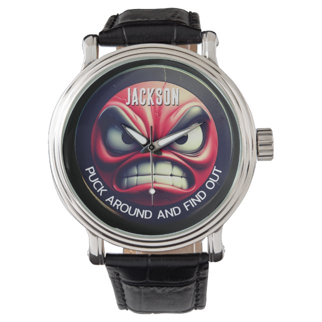 Montre Funny Puck Arrondit et découvre Angry Puck (devant)
