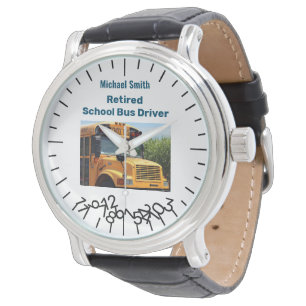 Montre Funny Retraité Conducteur de bus scolaire Jumble N