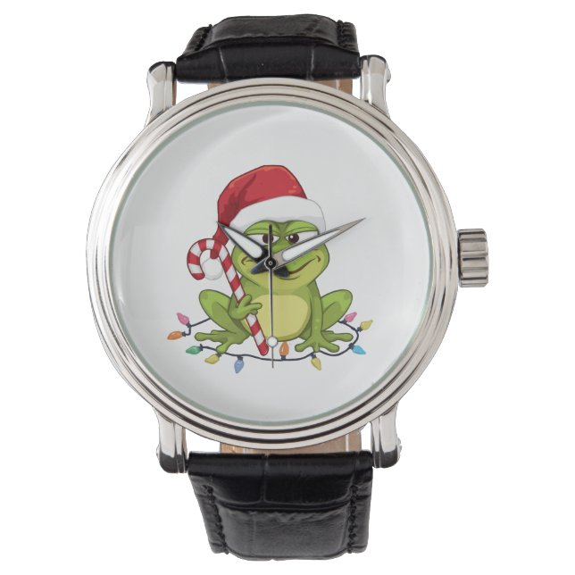 Montre Funny Santa Frog Christmas Shirt - Cute Frog with  (devant)