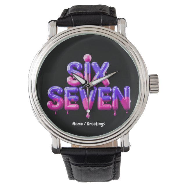 Montre Funny Six Sept 67 Mème Gen Alpha Style Viral Cool (devant)