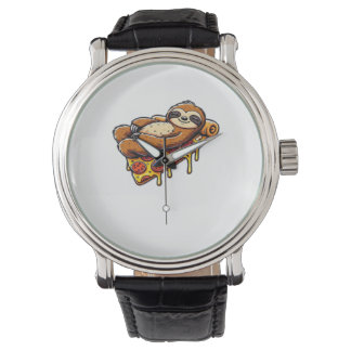 Montre Funny Sloth mangeant Pizza, Kawaii Amoureux des an