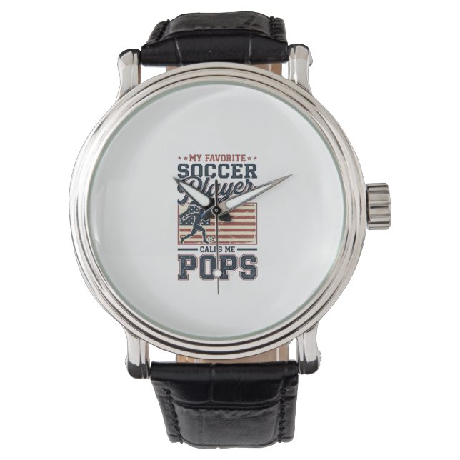 Montre Funny Soccer Pops Vintage Engraving Shirt Design_1 (devant)