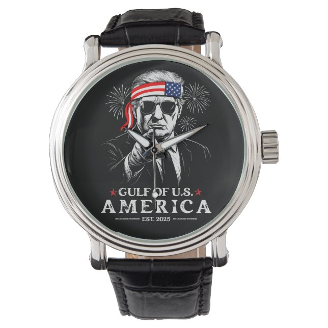 Montre Funny Trump Golfe Des USA Amérique 2025 4 juillet (devant)