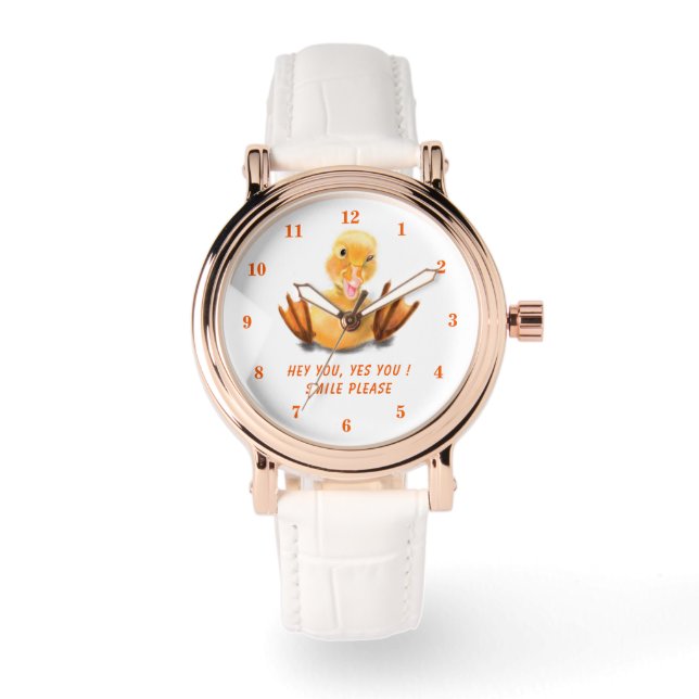 Montre Funny Watch avec Happy Yellow Duck - Smile (Recto)