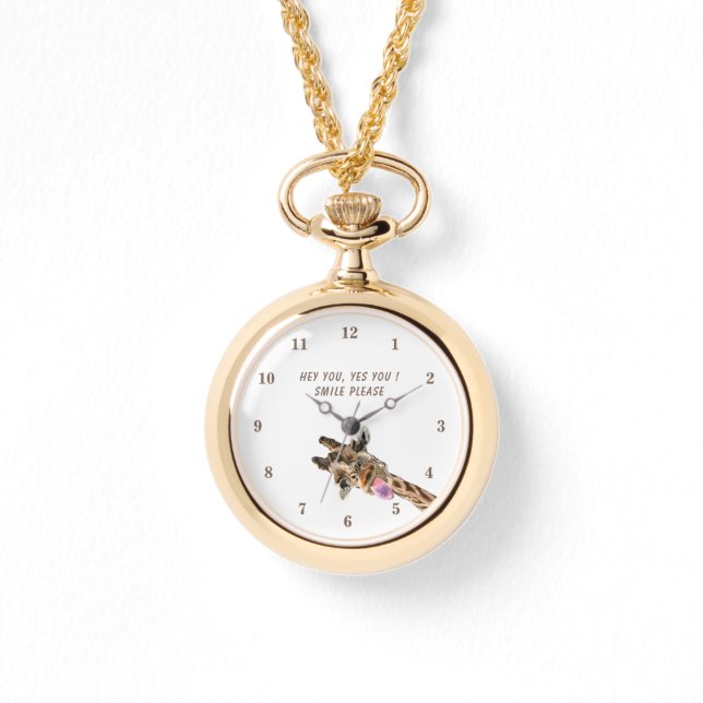 Montre Funny Watch Gift avec Giraffe Joueuse - Smile (Recto)