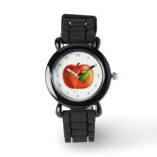 Montre Funny Watch Happy Worm En Pomme Rouge
