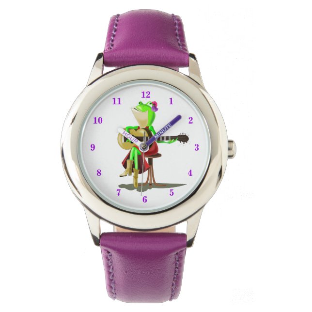 Montre Funny Watch with Frog Jouer de la guitare (devant)
