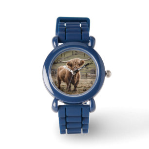 Montre Furry Majesty : La vache Brown Wooly Highland,