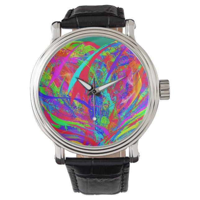 Montre Furry Rainbow Colored Flower (devant)