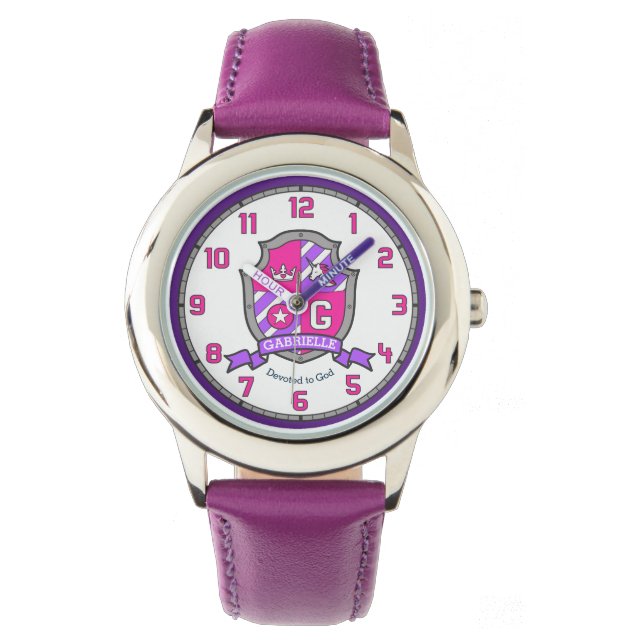Montre Gabrielle filles nom signification lettre G licorn (devant)