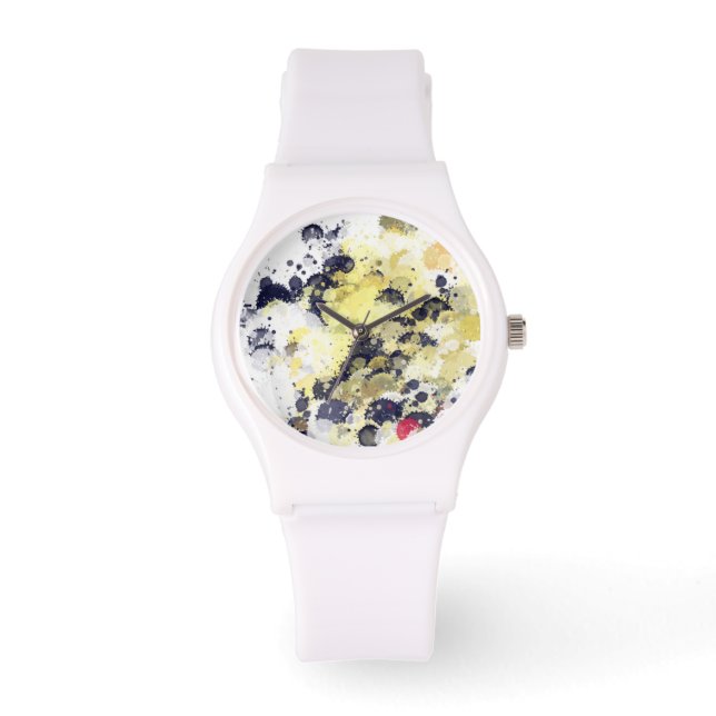 Montre GaGa White Splashed Wristwatch (Recto)