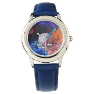 Montre Galaxie colorée Peinture Bleu Cool Enfants Regarde