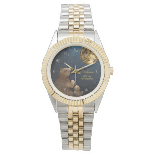 Montre Galaxy Bear Moon & Stars Glitter Monogrammed Cute