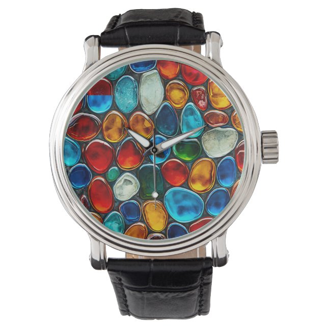 Montre Galets de mer multicolores (devant)