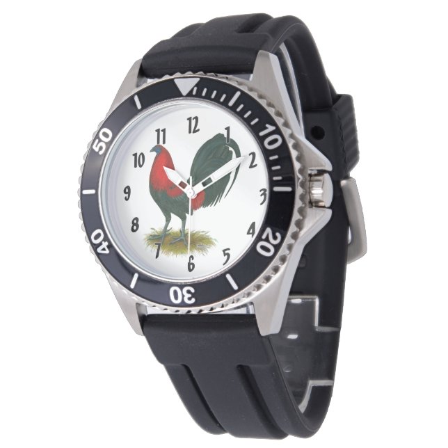 Montre Gamecock américain : Rouge Brown (Incliné)