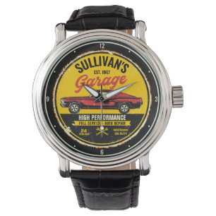 Montre Garage de voiture classique rouge rapide 1967 pers