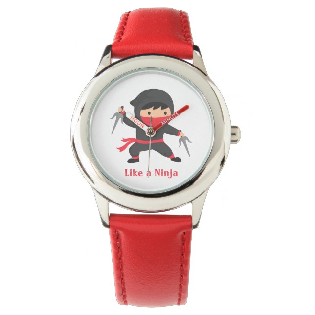 Montre garçon enfant ninja mignon avec armes Sai (devant)