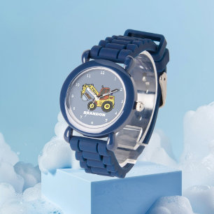 Montre Garçon Enfants Pelle de Construction Excavatrice N