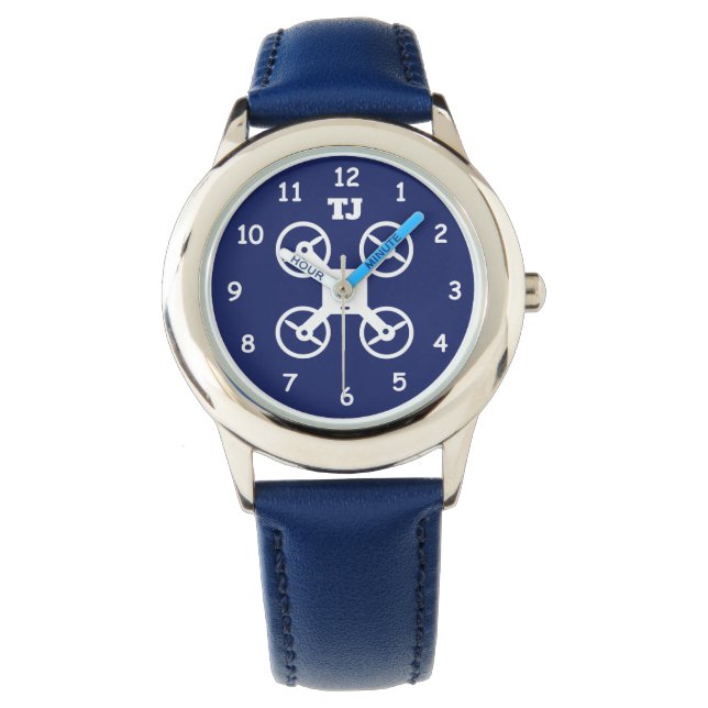 Montre garçon personnalisée avec monogramme et log (devant)