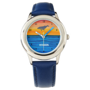 Montre Garçons Baleine Océan Poisson Cute Moderne Bleu En